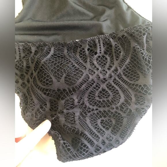 Ralph Lauren plunge backless Elegant Black Lace One Piece swimsuit size small - Picture 4 of 6